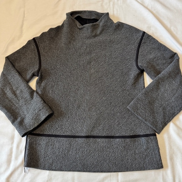 Lululemon 6 On Repeat Mock Neck Pullover Heathered Core Dark Grey Gray - Picture 1 of 8